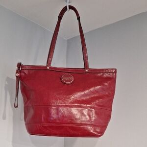 Coach Cherry Red Leather Tote
